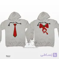 ست دو نفره سویشرت آستین بلند کلاه‌دار (هودی) طرح یلدا T022