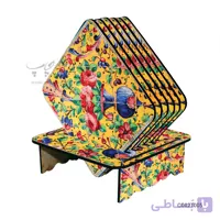 ست زیر لیوانی همراه با پایه طرح کاشی کاری کد CO02T005