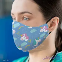 ماسک 3 لایه با قابلیت تعویض فیلتر طرح یونیکورن مدل T044