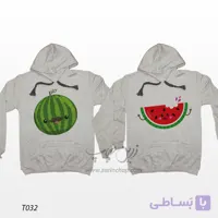 ست دو نفره سویشرت آستین بلند کلاه‌دار (هودی) طرح یلدا T032