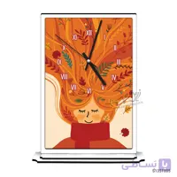 ساعت رومیزی طرح دختر پاییز S135T005