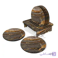 ست زیر لیوانی همراه با پایه طرح سنگ کد COT006