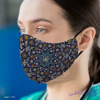 ماسک 3 لایه با قابلیت تعویض فیلتر طرح کاشی کاری مدل T046