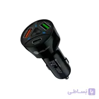 شارژر فندکی 55 وات سه پورت مدل MLE-003 به همراه کابل USB-C