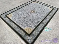 فرش ماشینی 500 شانه طرح پناه رنگ نقره ای