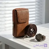 کیف مردانه جاموبایلی چرم مصنوعی روزمره