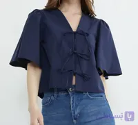 شومیز جلو گرهی آستین کوتاه خنک و راحت کد ۲