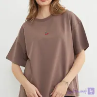 تیشرت اورسایز یقه گرد با اکسسوری گیلاس