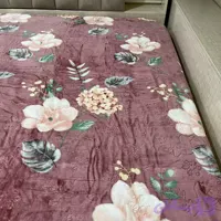 پتو مسافرتی لیزری یکنفره گلدار گلبهی صورتی مارک اهلی 170 در 220