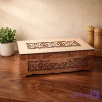 باکس کارد و چنگال چوبی طرح سنتی (کد ZZIA1)