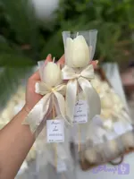 شمع مدل گیفت عروس لاله با تور در رنگبندی متنوع