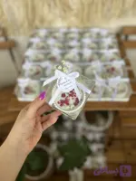 شمع مدل گیفت شات شیاردار بتنی گلسرخ