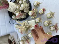 شمع مدل گیفت شیشه ای عروس و پامپاس در رنگبندی متنوع