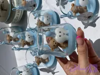 شمع مدل گیفت شات دندونی و تدی در رنگ بندی متنوع (کد WXE36)