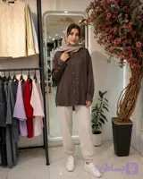 شومیز زنانه نخی درجه 1 مدل پاپیون کد 0290