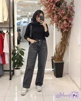شلوار زنانه نیم بگ جین ترک وارداتی مدل نیم بگ کد 1032