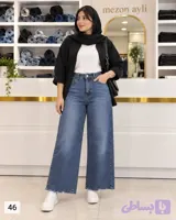 شلوار زنانه واید بگ ترک وارداتی مدل جک بات کد 1022