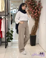 شلوار زنانه نیم بگ کتان ترک وارداتی مدل نیم بگ کد 1037