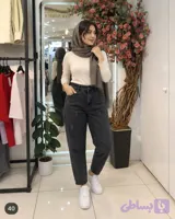 شلوار زنانه مام استایل ترک وارداتی مدل مام جین 1009