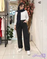 شلوار زنانه نیم بگ کتان ترک وارداتی مدل نیم بگ کد 1038
