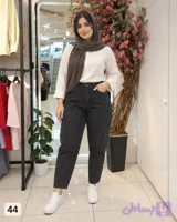 شلوار زنانه مام استایل مشکی ترک وارداتی مدل مام جین کد 1011