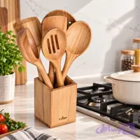 ست کفگیر و ملاقه چوبی 6پارچه یونیک کد 1106