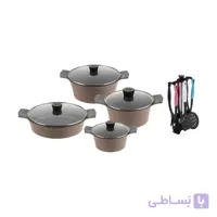 سرویس پخت و پز قابلمه گرانیت 18 پارچه تکنو مدل Venus 02