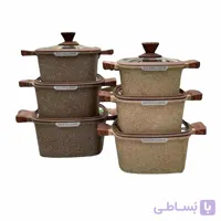 سرویس قابلمه 6 پارچه گرانیتی زیو مدل 8350.22 مربعی