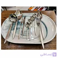سرویس قاشق چنگال 24 نفره 120تکه یونیک آهنربانگیر نقره ای زنبوری