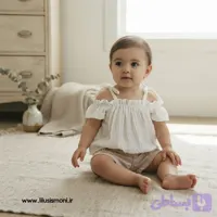 ست کراپ و شلوارک کودک دخترانه پفکی