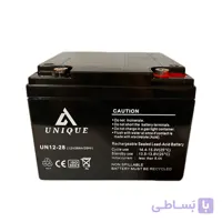 باتری UPS با ولتاژ 12 ولت و شدت جریان 28 آمپرساعت یونیک مدل 12v28ah