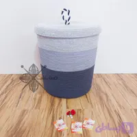 سبد لباس قیطان درب دار طوسی دستگیره مخفی(صبابافت)