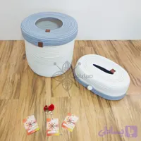 ست سطل زباله و جا دستمال کاغذی(صبا بافت)