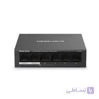 سوئیچ شبکه مرکوسیس مدل MS106LP شش پورت 10/100Mbps با ۴ پورت PoE+