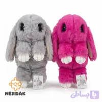 عروسک پولیشی خرگوش گوش‌دراز ۳۵ سانتی‌متری – مجموعه دو عددی (طوسی و صورتی) کد 68968