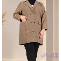 پالتو کتی پشمی سایز بزرگ سه دکمه