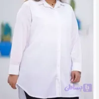 شومیز سایز بزرگ یقه کلاسیک، جنس تترون S