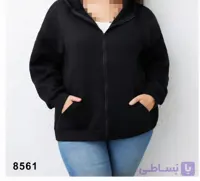 سویشرت کلاهدار سایز بزرگ، جنس دورس سه نخ تو کرکی در ۵ رنگ