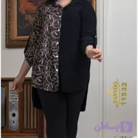 شومیز مانتویی سایز بزرگ‌، جنس جودون پلاس T 11532