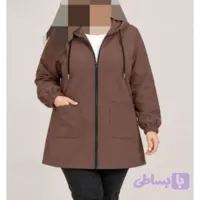 سویشرت سایز بزرگ قهوه ای، جنس دورس تو کرکی 8649 S