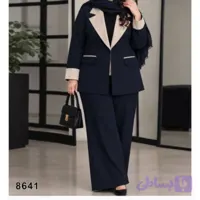 کت و شلوار مجلسی سایز بزرگ سرمه ای، جنس مازراتی کجراه اعلا 8641 S