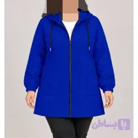 سویشرت سایز بزرگ آبی، جنس دورس تو کرکی 8647 S