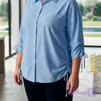 شومیز سایز بزرگ، جنس لینن 12122 T