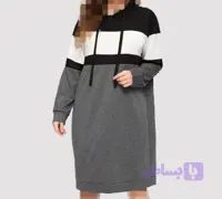 هودی بلند سایز بزرگ، جنس ملانژ پاییزی 8379 S