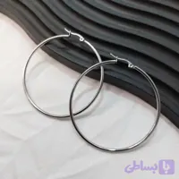 گوشواره حلقه‌ای استیل نقره‌ای در ۳ سایز | گالری شایلی