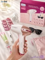 کیت کامل لیزر فیلیپس رفع موهای زائد  Philips Lumea IPL به همراه لوازم جانبی،8عدد سری. عینک ایمنی و کیف مسافرتی.ژیلت.ماشین اصلاح کوچک
