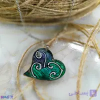 گردنبند قلب سبزآبی