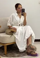 دامن زنانه مدل پفکی طرح خال خالی