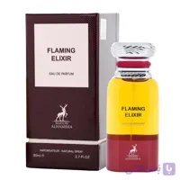 عطر زنانه و مردانه الحمبرا فلامینگ الکسیر مدل Flaming Elixir حجم 80 میل