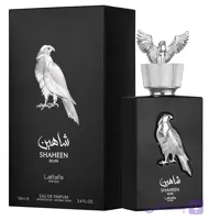 عطر مردانه لطافه شاهین سیلور مدل Shaheen silver lattafa حجم 100 میل